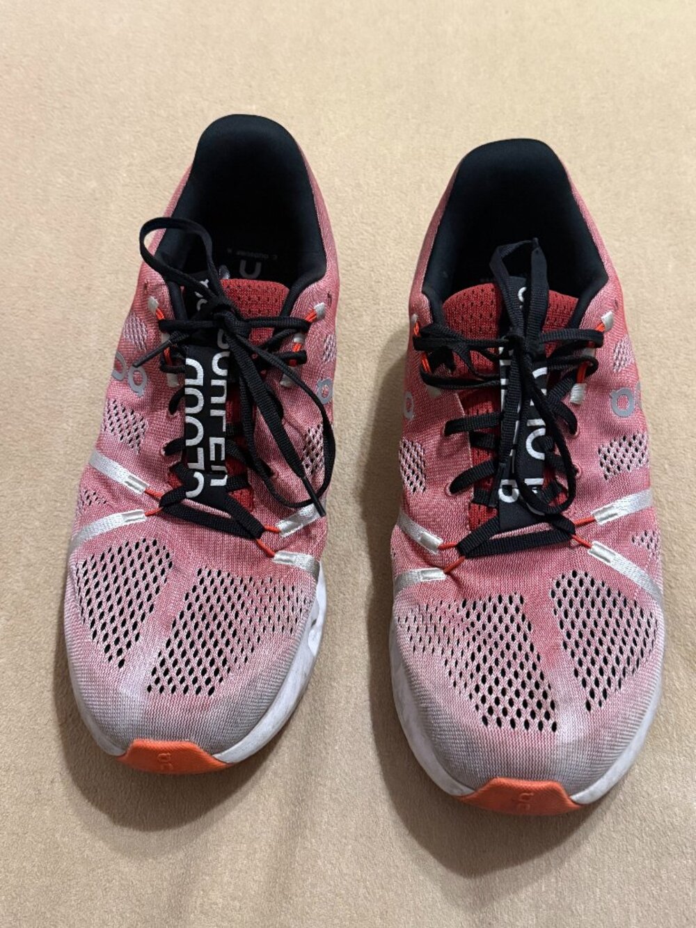 ON CLOUD RED AND GREY SNEAKERS SIZE 14